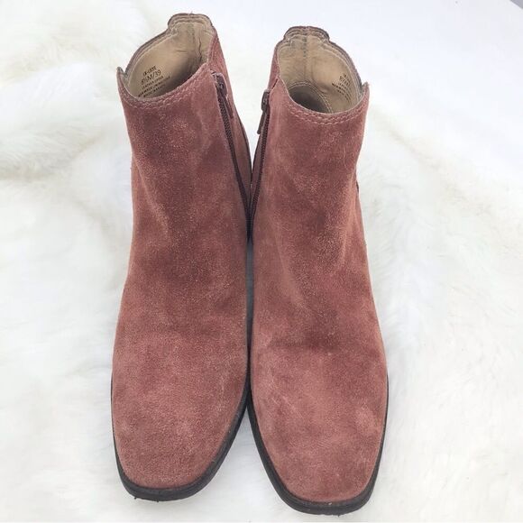 Lucky Brand LILYE Suede Leather Ankle Boot in Brandy - Picture 3 of 16